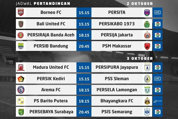 Simak Jadwal Lengkap Super League Pekan Keenam