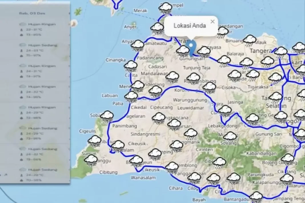 Prakiraan Cuaca Kota Bekasi, Bekasi, Karawang Sabtu 14 Februari 2026